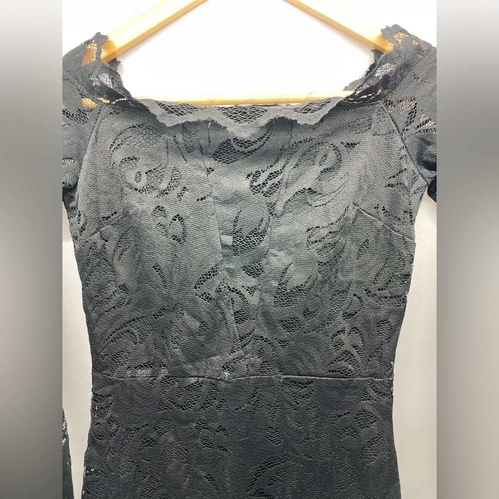 Black Lace H&M Off the Shoulder Dress STUNNING 🔥 Small Size 6 - Picture 3 of 5